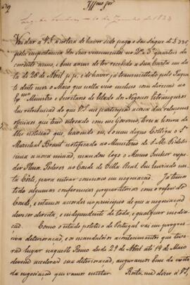 Despacho original enviado por Manuel Rodrigues Gameiro Pessoa (s.d.-1846), Visconde de Itabayana,...