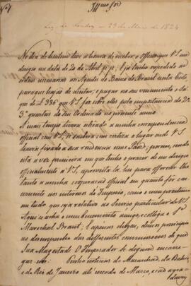 Despacho original enviado por Manuel Rodrigues Gameiro Pessoa (s.d.-1846), Visconde de Itabayana,...