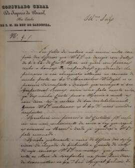 Ofício original enviado por José Matheus Nicolay para Francisco Muniz Tavares (1793-1876) em 24 d...