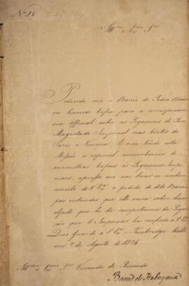 Ofício original n° 38 enviado por Manuel Rodrigues Gameiro Pessoa (1800-1846), Barão de Itabaiana...