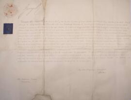 Carta Patente original assinada por George Hamilton Gordon, Conde / Lord Aberdeen (1784 - 1860), ...