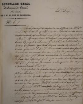 Ofício original enviado por José Matheus Nicolay para Francisco Muniz Tavares (1793-1876), em 20 ...