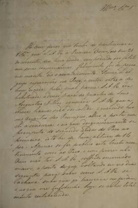 Ofício com data de 25 de agosto de 1830, enviado para Miguel Calmon du Pin e Almeida (1794-1865) ...