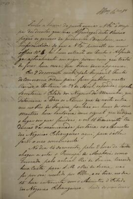 Ofício com data de 17 de setembro de 1830, enviado para Miguel Calmon du Pin e Almeida (1794-1865...