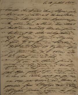 Carta original, sem indicação de autoria, enviada a Sir Charles Stuart (1779-1845), Barão de Roth...