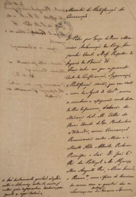 Minuta de ratificação na qual se solicita a Dom Pedro I (1798-1834) que apresente a carta de conf...