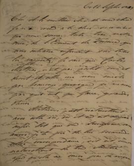 Carta original, sem indicação de autoria, enviada a Sir Charles Stuart (1779-1845), Barão de Roth...