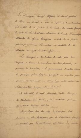 Nota diplomática original enviada por Jacques-Marie Aymard (s.d.-1837), Conde de Gestas, para Ant...