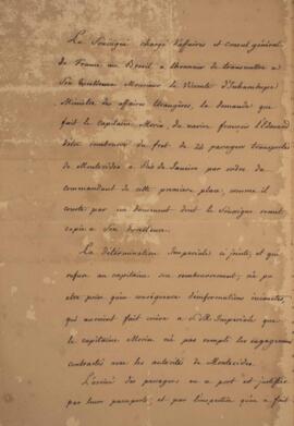 Nota diplomática original enviada por Jacques-Marie Aymard (s.d.-1837), Conde de Gestas, para Ant...