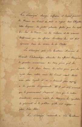 Nota diplomática original enviada por Jacques-Marie Aymard (s.d.-1837), Conde de Gestas, para Ant...