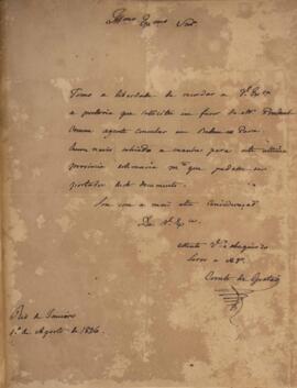 Nota diplomática original enviada por Jacques-Marie Aymard (s.d.-1837), Conde de Gestas, para Ant...