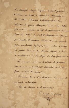 Nota diplomática original enviada por Jacques-Marie Aymard (s.d.-1837), Conde de Gestas, para Ant...