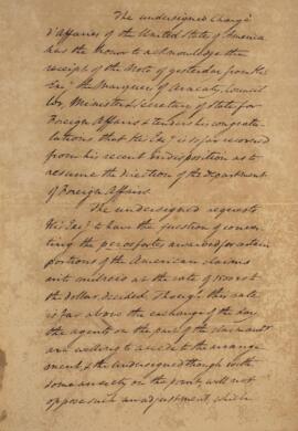 Nota diplomática original, datada do dia 6 de abril de 1829, de William Tudor (1779-1830), endere...