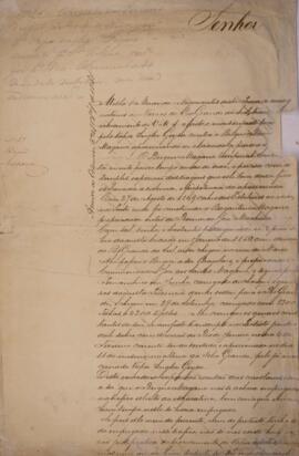 Relatório original assinado por Mello e Miranda, com data de 17 de fevereiro de 1851, Informa sobre a partida do brigue Magano de um porto brasileiro e seu apresamento feito pelo brigue inglês Geyser.