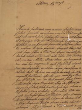 Ofício original enviado por Antônio da Silva Caldeira para Antônio Luiz Pereira da Cunha (1760-18...