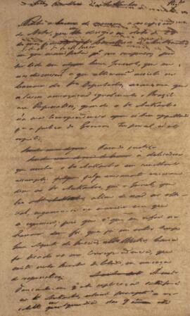 Minuta de nota, datada de 02 de novembro de 1831, endereçada para o cavalheiro Ankarloo, Encarreg...