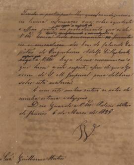 Minuta de nota, datada de 6 de março de 1826, escrita em nome de Antônio Luiz Pereira da Cunha (1...