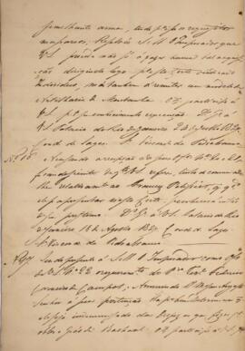 Cópia de despacho nº 16 datado de 18 de agosto de 1827 em que João Vieira de Carvalho (1781-1847)...