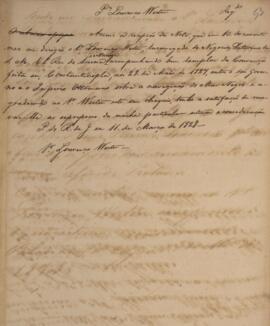 Minuta de nota, datada de 11 de março de 1828, endereçada para Lourenço Westin (1787-1846), Encar...