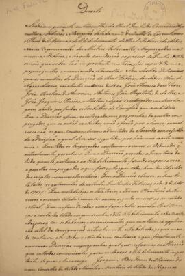 Cópia de decreto de 8 de novembro de 1823 assinado pelo Imperador D. Pedro I (1798-1834) e por Ga...