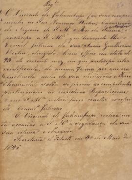 Minuta de nota, datada de 30 de maio de 1826, escrita em nome de Antônio Luiz Pereira da Cunha (1...