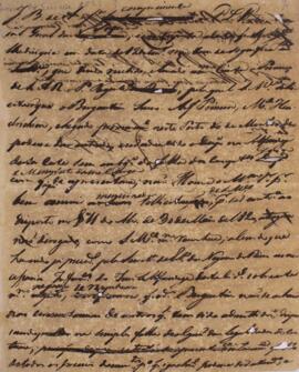 Minuta de nota, sem data, escrita em nome de José Bonifácio de Andrada e Silva (1763-1838) e ende...