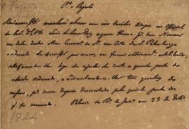 Minuta de decreto imperial de D. Pedro I (1798-1834) ordenando a Marianno José Pereira da Fonseca (1773-1848) o pagamento de ordenado e ajuda de custo a Luiz de Souza Dias (s.d), nomeado encarregado de negócios na corte de São Petersburgo.