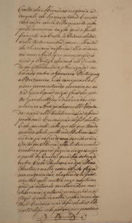 Processo de protesto original datado de 8 de agosto de 1812, do escrivão Manuel Pinto da Cunha, em favor de Antônio Esteves dos Santos, proprietário da sumaca Flor do Porto, apresada pelo navio inglês Amélia no dia 9 de janeiro de 1812 e levada à Serra Leoa. É solicitada uma indenização ao governo britânico referente aos prejuízos oriundos da captura da embarcação