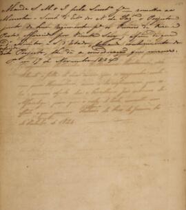 Minuta de aviso emitido pela Secretaria de Estado dos Negócios Estrangeiros para o ministro e secretário de Estado dos Negócios da Fazenda com data de 17 de novembro de 1824, remetendo o projeto de um regimento para os ourives de ouro e prata.