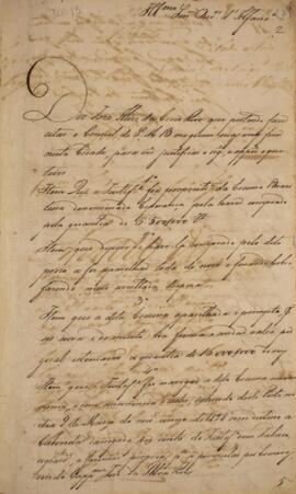 Relatório original, com data em 25 de agosto de 1828, comunica especificações da carga transporta...