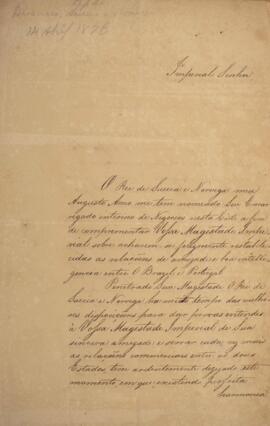 Cópia de panfleto escrito por Lourenço Westin (1787-1846), sem data, contendo um discurso de apre...