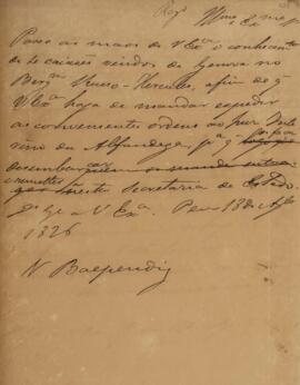 Minuta de aviso sem indicação de autoria, dirigido a Manuel Jacinto Nogueira da Gama (1765-1847),...