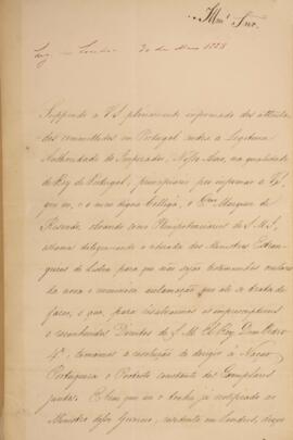 Despacho original enviado por Manuel Rodrigues Gameiro Pessoa (s.d.-1846), Visconde de Itabayana,...