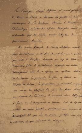 Nota diplomática original enviada por Jacques-Marie Aymard (s.d.-1837), Conde de Gestas, para Ant...