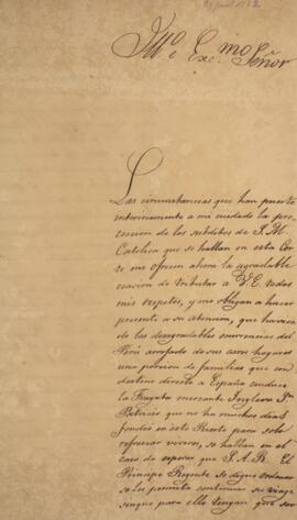 Nota diplomática datada de 29 de janeiro de 1822 em que Antonio Luiz Pereyra, encarregado interin...