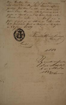 Processo original redigido pelo escrivão Braz Martins Costa Passos com a data de 3 de abril de 1839, no qual se registra o encaminhamento de documentos relacionados à apreensão do patacho português “Especulador”, propriedade de José Joaquim Teixeira. A embarcação estava sob o comando do mestre Manoel Joaquim Pereira e Negrão, e foi capturada por William Preston, comandante da escuna de guerra britânica “Electra”. O processo busca reunir informações para a devida tramitação do caso na Comissão Mista anglo-brasileira sobre o tráfico de escravizados.