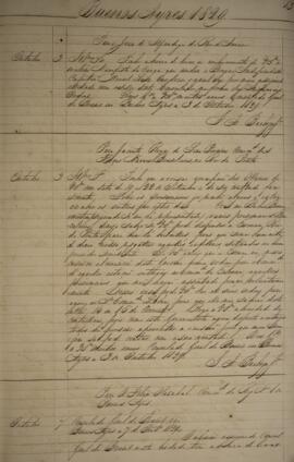 Cópia de ofício enviado por José Agostinho Barboza Junior, para Félix Olazábal (1797-1841), datad...