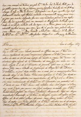 Cópia de ofício enviado por João Antônio Pereira da Cunha (1798 - 1834), representante interino n...