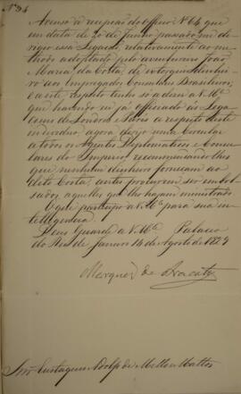 Cópia de despacho n.34 enviado por João Carlos Augusto de Oyenhausen-Gravenburg (1776-1838), Marq...