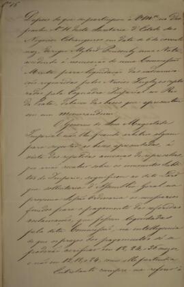 Cópia de despacho n.16 enviado por José Clemente Pereira (1787-1854), para Eustaquio Adolfo de Me...