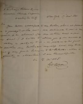 Nota diplomática original enviada para José de Araújo Ribeiro (1800-1879), com data de 17 de deze...