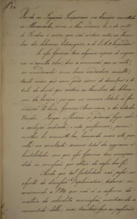 Cópia de despacho n.26 enviado por João Carlos Augusto de Oyenhausen-Gravenburg (1776-1838), Marq...