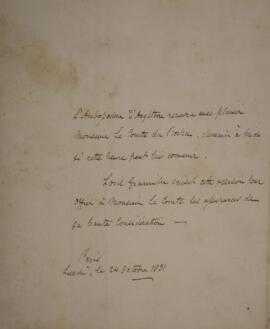 Nota diplomática original enviada por Lorde Granville (s.d.), para Domingos Borges de Barros (178...