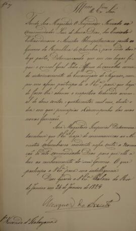 Cópia de despacho n.7 enviado por João Carlos Augusto de Oyenhausen-Gravenburg (1776-1838), Marqu...