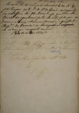 Minuta de despacho enviada para José de Castro e Silva (1776-1841), com data de 10 de dezembro de...