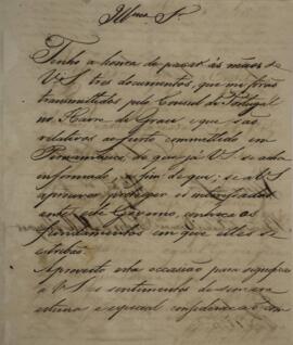 Nota diplomática original enviada por Pedro de Mello Breyner (1751-1830) para Domingos Borges de ...