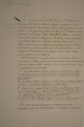 Nota diplomática original, com data de 30 de setembro de 1830, discorrendo sobre um pedido, solic...