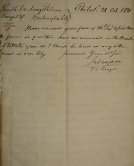 Nota diplomática original enviada por John Vaughan (1756-1841) para José de Araújo Ribeiro (1800-...