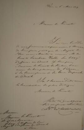 Carta de chancelaria original enviada pelo Príncipe da Costa di Cicala para Domingos Borges de Ba...
