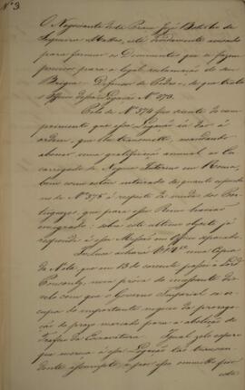 Cópia de despacho n.3 enviado por João Carlos Augusto de Oyenhausen-Gravenburg (1776-1838), Marqu...